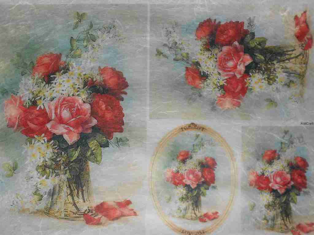 roses decoupage paper