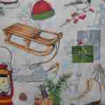 Winter sledge light blue decoupage paper napkins