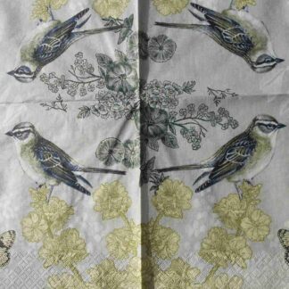 vintage bird decoupage napkins