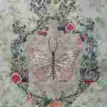 Vintage butterfly on green decoupage paper napkins