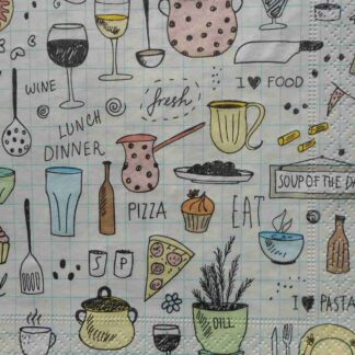 kitchen appliances decoupage napkin