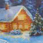 Christmas night village decoupage paper napkins