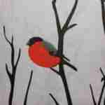 Robin Redbreast on a black branch decoupage paper napkins