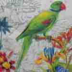 Green parrot decoupage paper napkins