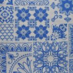 Blue on white tiles paper napkins for decoupage