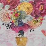 Girl in a flower air basket decoupage paper napkins