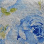 Blue watercolor rose decoupage paper napkins