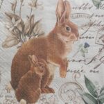 Rabbit family decoupage paper napkins