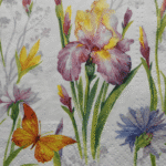 Purple yellow irises decoupage paper napkins